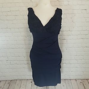 En Focus navy blue stretchy dress